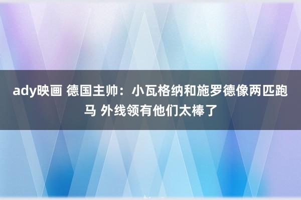 ady映画 德国主帅：小瓦格纳和施罗德像两匹跑马 外线领有他们太棒了