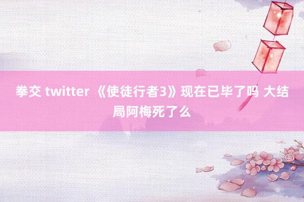 拳交 twitter 《使徒行者3》现在已毕了吗 大结局阿梅死了么