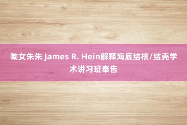 呦女朱朱 James R. Hein解释海底结核/结壳学术讲习班奉告